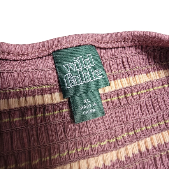 Wild Fable pink striped romper.        b2 - Picture 3 of 5